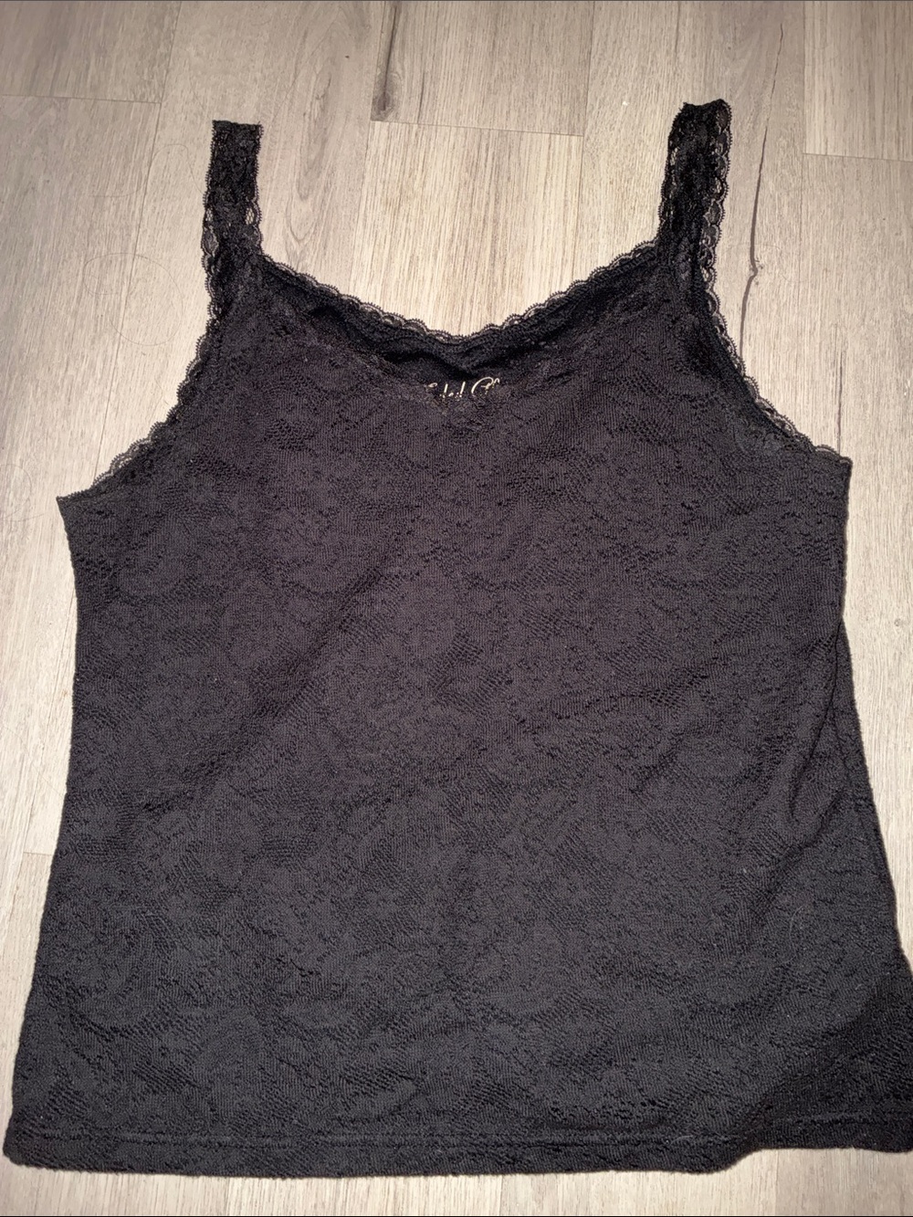 Vintage Faded Glory Black Lace Camisole Tank Top